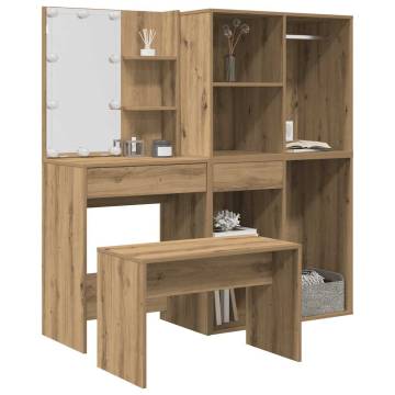 Dressing Table Set with LED - Artisan Oak Design | Hipo Market