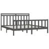 Grey Solid Wood Pine Bed Frame 180x200 cm - Super King Size