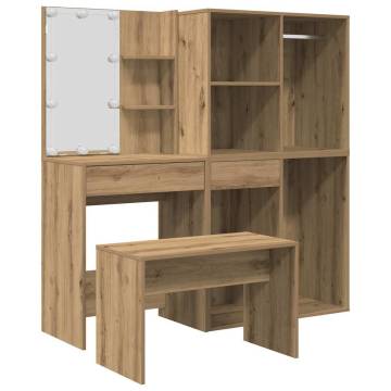 Dressing Table Set with LED - Artisan Oak Design | Hipo Market