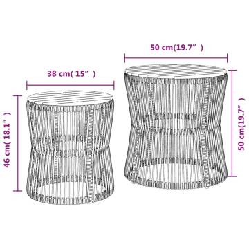 Elegant Garden Side Tables Set - 2 pcs Grey Poly Rattan