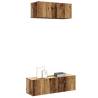 2 Piece Wall-Mounted Old Wood TV Cabinet Set | HipoMarket