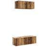 2 Piece Wall-Mounted Old Wood TV Cabinet Set | HipoMarket