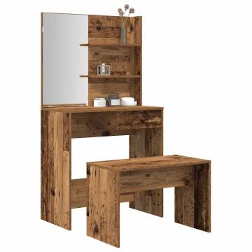 Dressing Table Set - Old Wood Engineered Wood | HipoMarket UK