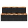 Hot Tub Step Black - 100x50 cm Poly Rattan & Acacia