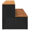 Hot Tub Step Black - 100x50 cm Poly Rattan & Acacia