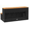 Hot Tub Step Black - 100x50 cm Poly Rattan & Acacia