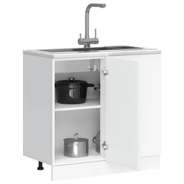 Sink Base Cabinet Lucca White Engineered Wood | Hipomarket