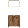 3 Piece Bathroom Furniture Set - Old Wood Engineered Wood