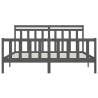 Grey Solid Wood Pine Bed Frame 180x200 cm - Super King Size