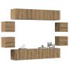  Wall Mounted TV cabinets 8 pcs Artisan Oak Engineered Wood Colour artisan oak Quantity in Package 1 Width 160 cm 