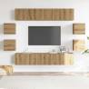 Stylish Wall Mounted TV Cabinets - 8 Pcs Artisan Oak