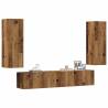  Wall Mounted TV cabinets 4 pcs Old Wood Engineered Wood Colour old wood Quantity in Package 4 Width 80 cm 