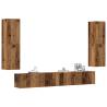  Wall Mounted TV cabinets 4 pcs Old Wood Engineered Wood Colour old wood Quantity in Package 4 Width 100 cm 