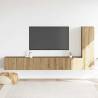 Wall Mounted TV Cabinets - 3 pcs Artisan Oak Engineered Wood