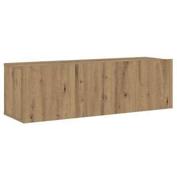 Wall Mounted TV Cabinets - 3 pcs Artisan Oak Engineered Wood