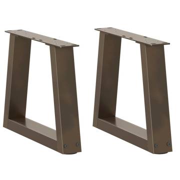 V-Shape Dining Table Legs - Natural Steel - 2 pcs