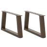 V-Shape Dining Table Legs - Natural Steel (2 pcs)