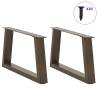 V-Shape Dining Table Legs - Natural Steel (2 pcs)