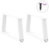 Modern V-Shape Dining Table Legs - 2 pcs White Steel