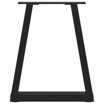 V-Shape Dining Table Legs - 2 pcs Black Steel | Hipo Market