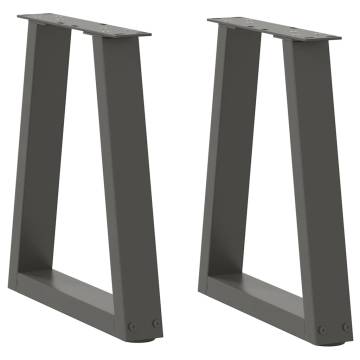 V-Shape Dining Table Legs – Anthracite Steel, 2 pcs