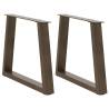 Dining Table Legs V-Shape - Natural Steel 70x(42-43.3) cm