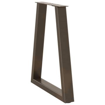 V-Shape Dining Table Legs - Natural Steel 60x(72-73.3) cm