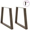 V-Shape Dining Table Legs - Durable Natural Steel 70cm