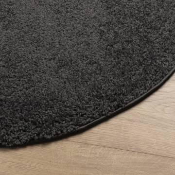 Shaggy Rug High Pile Modern Anthracite Ø 280 cm - Hipomarket