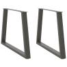 V-Shape Dining Table Legs - Anthracite Steel 90x(72-73.3)cm