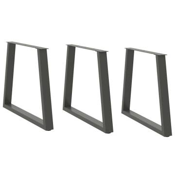 V-Shape Dining Table Legs - 3 pcs Anthracite Steel | HipoMarket