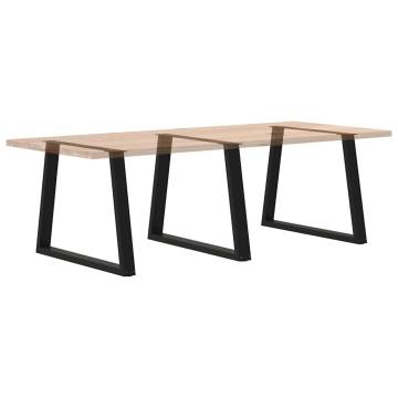 Stylish V-Shape Dining Table Legs - Black Steel (3 pcs)