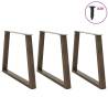 V-Shape Dining Table Legs - 3 pcs Natural Steel | HipoMarket