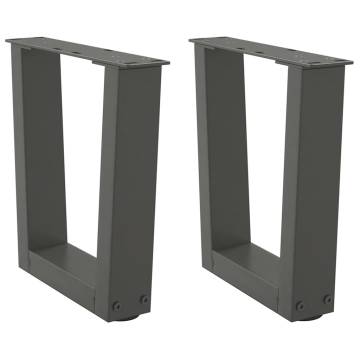 V-Shape Dining Table Legs - Anthracite Steel 2 pcs | HipoMarket