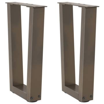 V-Shape Dining Table Legs - Natural Steel (2 pcs) | HipoMarket