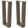 V-Shape Dining Table Legs - Natural Steel (2 pcs) | HipoMarket