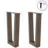 V-Shape Dining Table Legs - Natural Steel (2 pcs) | HipoMarket