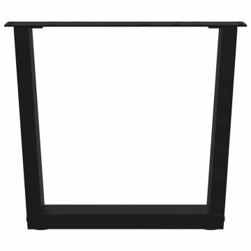 V-Shape Dining Table Legs (Black) - Durable Steel Legs 50cm