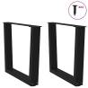 V-Shape Dining Table Legs (Black) - Durable Steel Legs 50cm