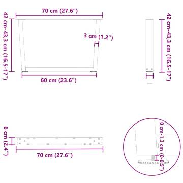 V-Shape Dining Table Legs - 2 pcs White Steel | Hipo Market