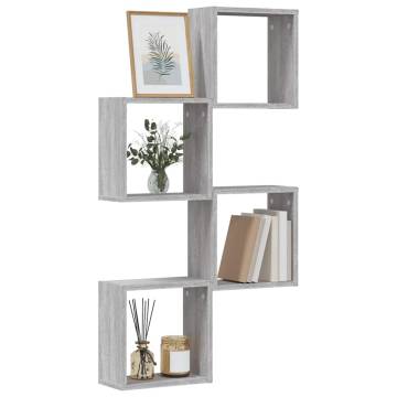 Wall Cube Shelves 4 pcs Grey Sonoma | Stylish Space Saver