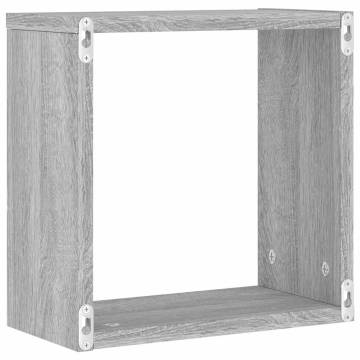 Wall Cube Shelves 4 pcs Grey Sonoma | Stylish Space Saver