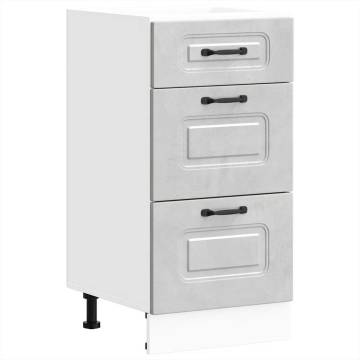 Kitchen Base Cabinet Kalmar - Concrete Grey Engineered Wood