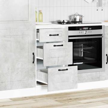 Kitchen Base Cabinet Kalmar - Concrete Grey Engineered Wood