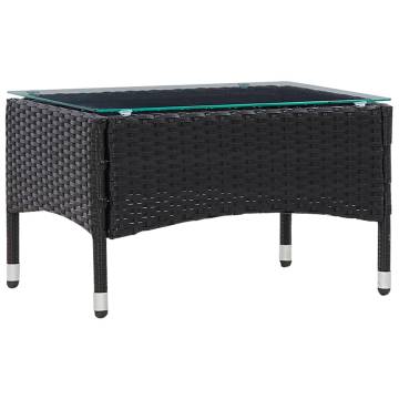 Stylish Black Coffee Table 60x40cm - Poly Rattan Furniture