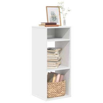 Stylish White Book Cabinet - 34x31x80 cm Engineered Wood