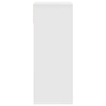 Stylish White Book Cabinet - 34x31x80 cm Engineered Wood