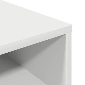 Stylish White Book Cabinet - 34x31x80 cm Engineered Wood