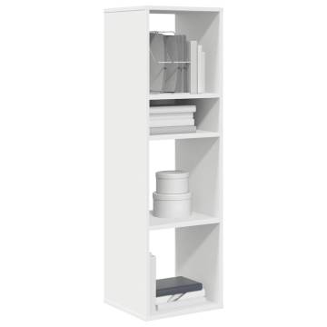 Stylish White Book Cabinet - 34x31x112 cm Engineered Wood