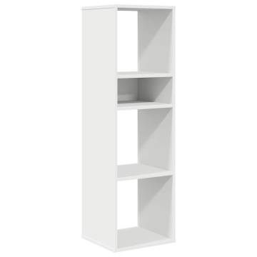 Stylish White Book Cabinet - 34x31x112 cm Engineered Wood